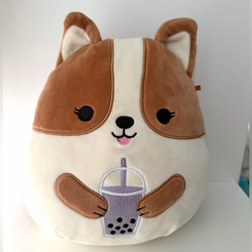 SQUISHMALLOW Corgi Boba Hot Topic Exclusive Plush 8” Stuffed Animal